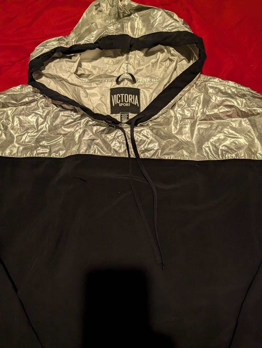 Victoria Secret Women's Black & Silver Hooded Jacket